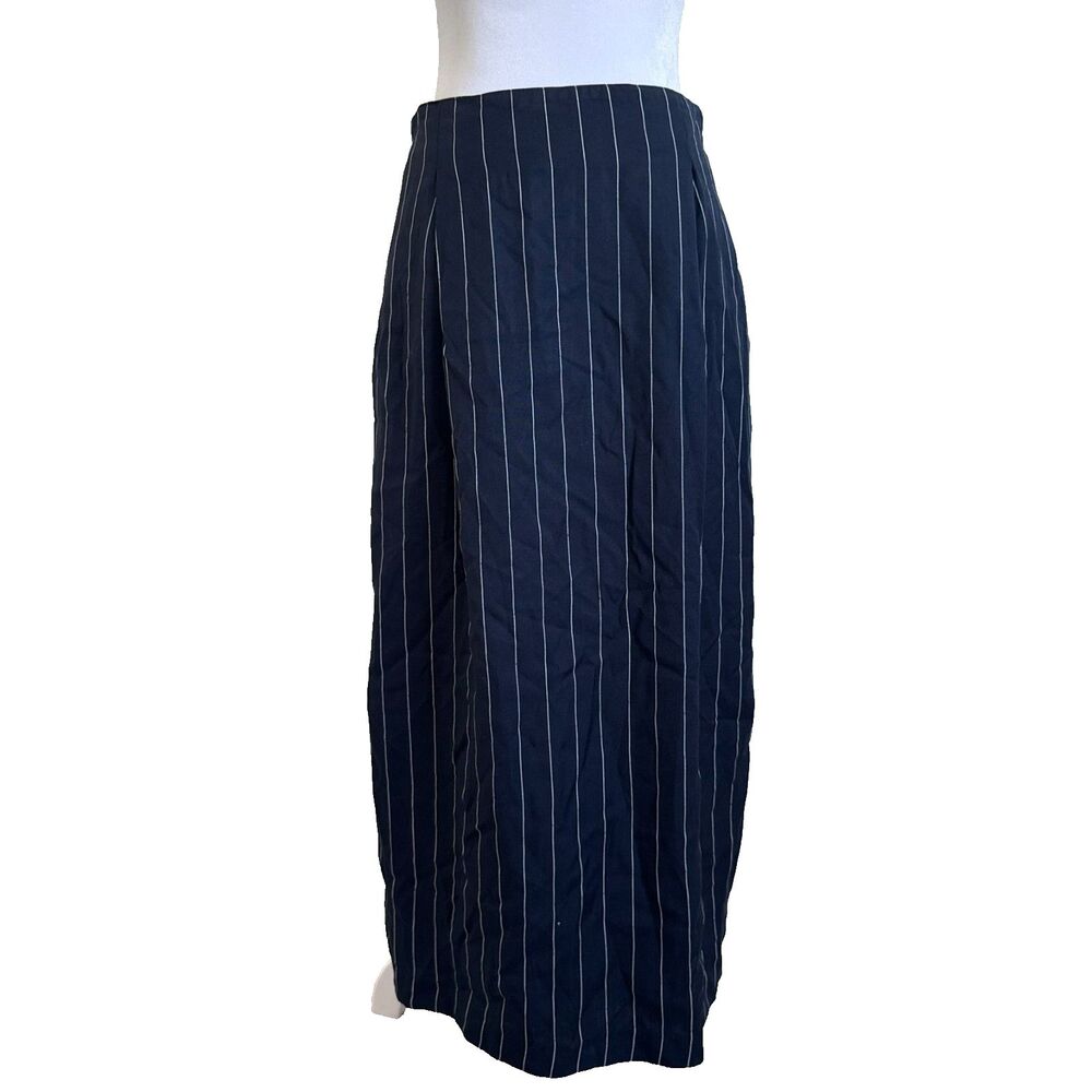 Evan Picone Skirt Navy Blue Pinstripe Academia Preppy Business Size 12